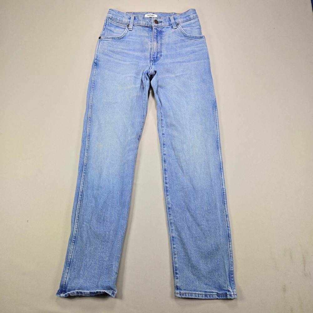 Wrangler Jeans Sunset Mid Rise Straight Light Wash Denim Blue Womens 25 x 29